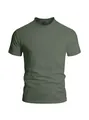 Men's olive green quick-dry athletic T-shirt with crew neck and breathable fabric - Army Green