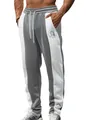 Pantaloni sportivi da uomo bicolore grigio e bianco con coulisse e stampa grafica - Taglia S / Sotto - Stampa Statua della Libertà (LOGO N. 3) / Grigio