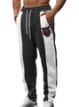 Pantaloni sportivi da uomo con stampa orso colorata e design bicolore bianco e nero - Taglia S / Parte Inferiore (Logo 4) / Nero
