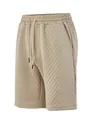 Primer plano de pantalones cortos casuales para hombre en jacquard beige con cordón. - S / Bottoms / Caqui