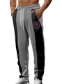 Pantaloni sportivi da uomo grigi e neri con grafica a forma di orso e coulisse. - Taglia S / Parte Inferiore (Logo 4) / Grigio scuro