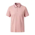 Premium men's short-sleeve pink Polo shirt featuring a stylish striped collar trim - Pink