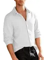 Camisa de manga larga de punto jacquard blanco para hombre con botones frontales - S / Blanco