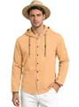 Lässiges langärmliges Herren-Kapuzenshirt in Apricot, Baumwolle für den Frühling. - S / Oberteile / Kaffeebraun