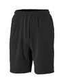 Short décontracté d'été pour homme avec cordon de serrage en noir à texture côtelée. - S / Bas / Noir