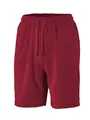 Short d'été bordeaux pour hommes en maille côtelée avec cordon de serrage et coupe droite confortable - S / Bas / Bordeaux
