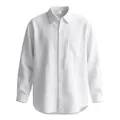 Chemise décontractée blanche en lin de coton pour homme avec col rabattu et poche de poitrine - S / Hauts / Blanc