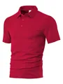 Men's red short sleeve polo shirt featuring premium textured jacquard fabric in a relaxed fit - S / Tops / Burgundy