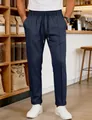 Détail du pantalon décontracté bleu marine pour homme avec taille élastique et cordon - S / Bas / Bleu marine