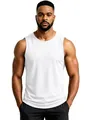 Premium men's white quick-dry sleeveless athletic sports tank top for fitness training - S / Tops / White