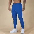 Men's high-elastic blue slim fit joggers with elastic waist and cuffed ankles - Sapphire Blue
