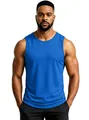 Men's blue sleeveless gym tank top with breathable quick-dry fabric for summer - S / Tops / Sapphire Blue