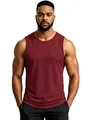 Men's professional breathable quick-dry fitness sports tank top in deep burgundy color - Burgundy