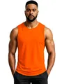 Professional men's athletic quick-dry sleeveless tank top in vibrant orange color - Bright Orange