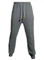 Pantaloni sportivi da uomo grigio scuro con coulisse e dettaglio patch in pelle. - Taglia S / Pantaloni e gonne / Grigio chiaro