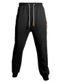 Pantaloni sportivi neri da uomo classici con coulisse in vita e dettagli con etichetta in pelle - Taglia S / Pantaloni e gonne / Nero