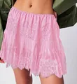 Minigonna asimmetrica in pizzo rosa stile balletcore a vita alta per donna elegante - Taglia S / Pantaloni e gonne / Rosa