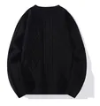 Stylish black cable knit sweater for men featuring a classic textured twist pattern. - M / Tops / Black