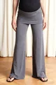 Grey wide-leg yoga pants with high waist and relaxed fit for comfort - XS / Bottoms / Gray