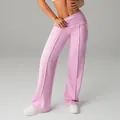 Stylish high-waisted wide-leg sports pants for women in a vibrant soft pink fabric finish - S / Bottoms / Pink