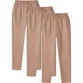 Set of three men's solid color straight-leg sweatpants in tan with drawstring waist - S / Bottoms / 3-Pack / Camel