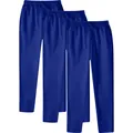 Three pack of men's royal blue casual joggers featuring elastic drawstring waistband - S / Bottoms / 3-Pack / Sapphire Blue