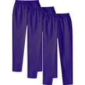 Front view of three pairs of purple men's straight-leg sweatpants with drawstring - S / Bottoms / 3-Pack / Purple, Purple and Purple