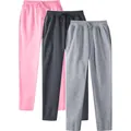 Detail of men's fleece-lined casual sweatpants in pink, charcoal, and light grey - S / Bottoms / 3-Pack / Pink, Dark Gray and Light Gray