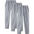 Set of three men's grey straight-leg casual sweatpants with elastic drawstring waist - S / Bottoms / 3-Pack / Light Gray