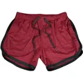 Sneldrogende heren sportshort van mesh in bordeauxrood met ademend atletisch ontwerp - Rood met zwarte rand