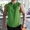 Men's mesh sleeveless fitness tank top in vibrant green for intense gym workouts and training - M / Tops / Green