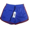 Blauwe sneldrogende mesh sportshort voor heren met rode zijstrepen en trekkoord - Blauw Rood