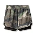 Vista detallada de pantalones cortos de camuflaje para hombre con diseño de doble capa - M / Bottoms / Camuflaje militar