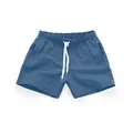 Short de bain bleu pour hommes avec cordon de serrage blanc pour la plage et le surf - Bleu marine