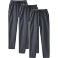 Three-pack of men's charcoal gray fleece-lined drawstring joggers for casual wear - S / Bottoms / 3-Pack / Dark Gray