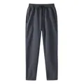 Classic men's charcoal grey straight-leg fleece joggers with elastic drawstring waist - S / Bottoms / Dark Gray