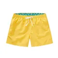 Short de plage jaune pour homme avec cordon de serrage blanc et taille élastique - Jaune Néon
