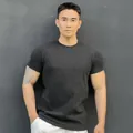 Athletic fit men's dark grey short sleeve T-shirt for fitness and sports - M / Tops / Crew Neck / Dark Gray