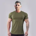 Premium slim fit cotton t-shirt for bodybuilding with breathable muscle fit design style. - M / Top (25-DT-01) / Green