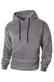 Grauer Korallenfleece-Kapuzenpullover mit warmer Textur und Kordelzug-Detail - S / Oberteile / Grau