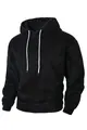 Detail eines schwarzen Korallenvlies-Hoodies mit weißen Kordelzügen für den Winter - S / Oberteile / Schwarz