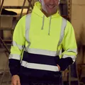 Détail du sweat à capuche réfléchissant pour hommes avec doublure polaire - S / Hauts / Vert Fluorescent