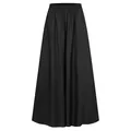 Vorderansicht der schwarzen weiten Hose mit einem bequemen elastischen Taillenbund. - M / Unterteile / Schwarz