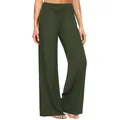 Dettaglio ravvicinato dei pantaloni da yoga verde oliva a vita alta con coulisse - Verde militare