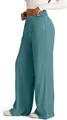 Detail van de groenblauwe wijde joggingbroek voor dames met elastische tailleband - S / Bottoms / Teal