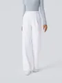 High-waisted white wide-leg suit trousers for women casual style - S / Bottoms / White