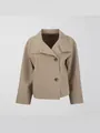 Elegant light brown button-up wool coat for women, perfect for autumn and winter - Khaki