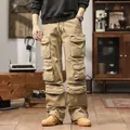 Classic American vintage multi-pocket cargo pants for men in versatile khaki color - 29 / Bottoms / Khaki