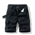 Short cargo noir respirant pour homme avec plusieurs poches et ceinture été décontracté - 28 / Bas / Noir