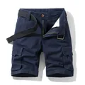 Short cargo décontracté bleu marine pour hommes avec plusieurs poches et ceinture - 28 / Bas / Bleu